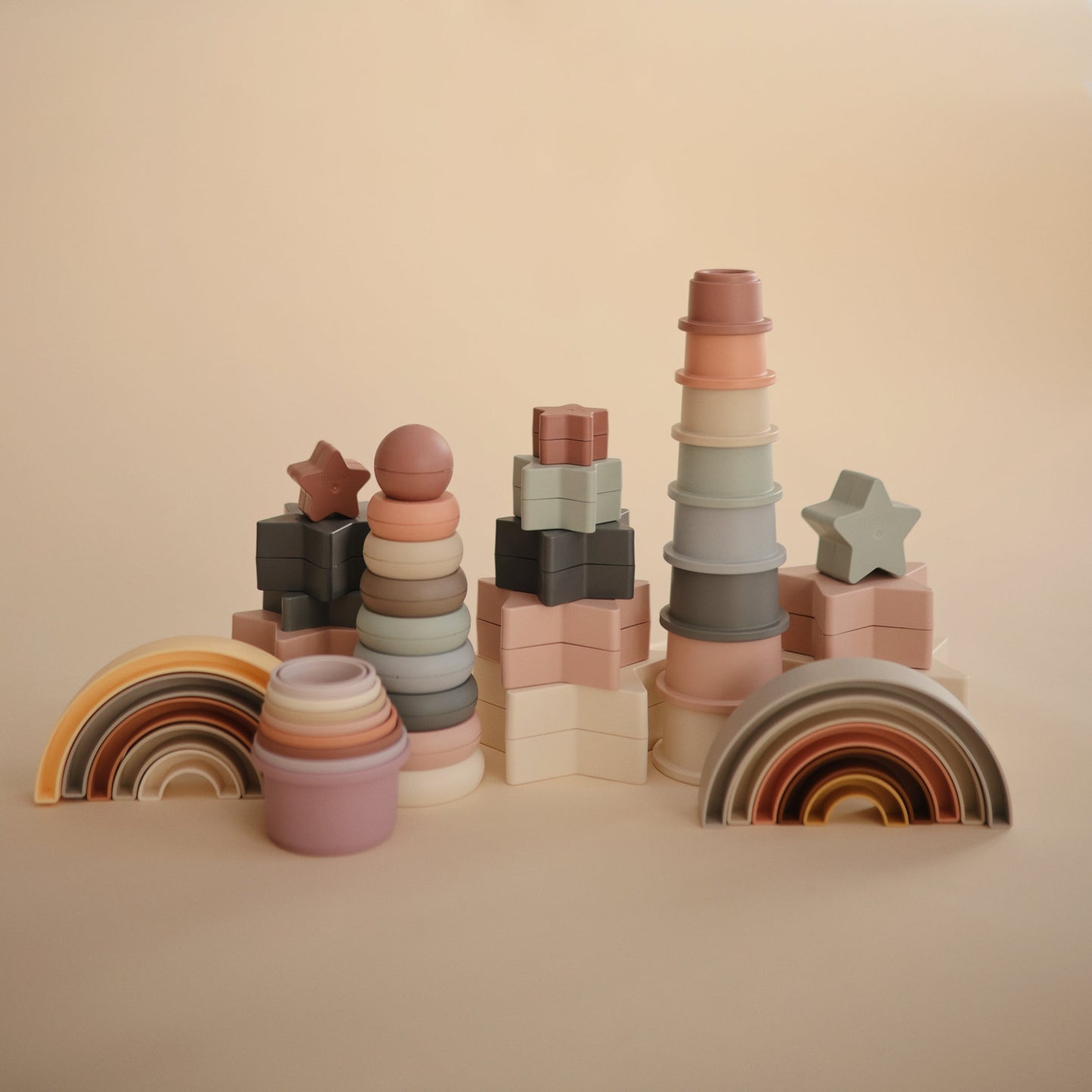 Rainbow Stacker Toy - Chickadees Wooden Toys