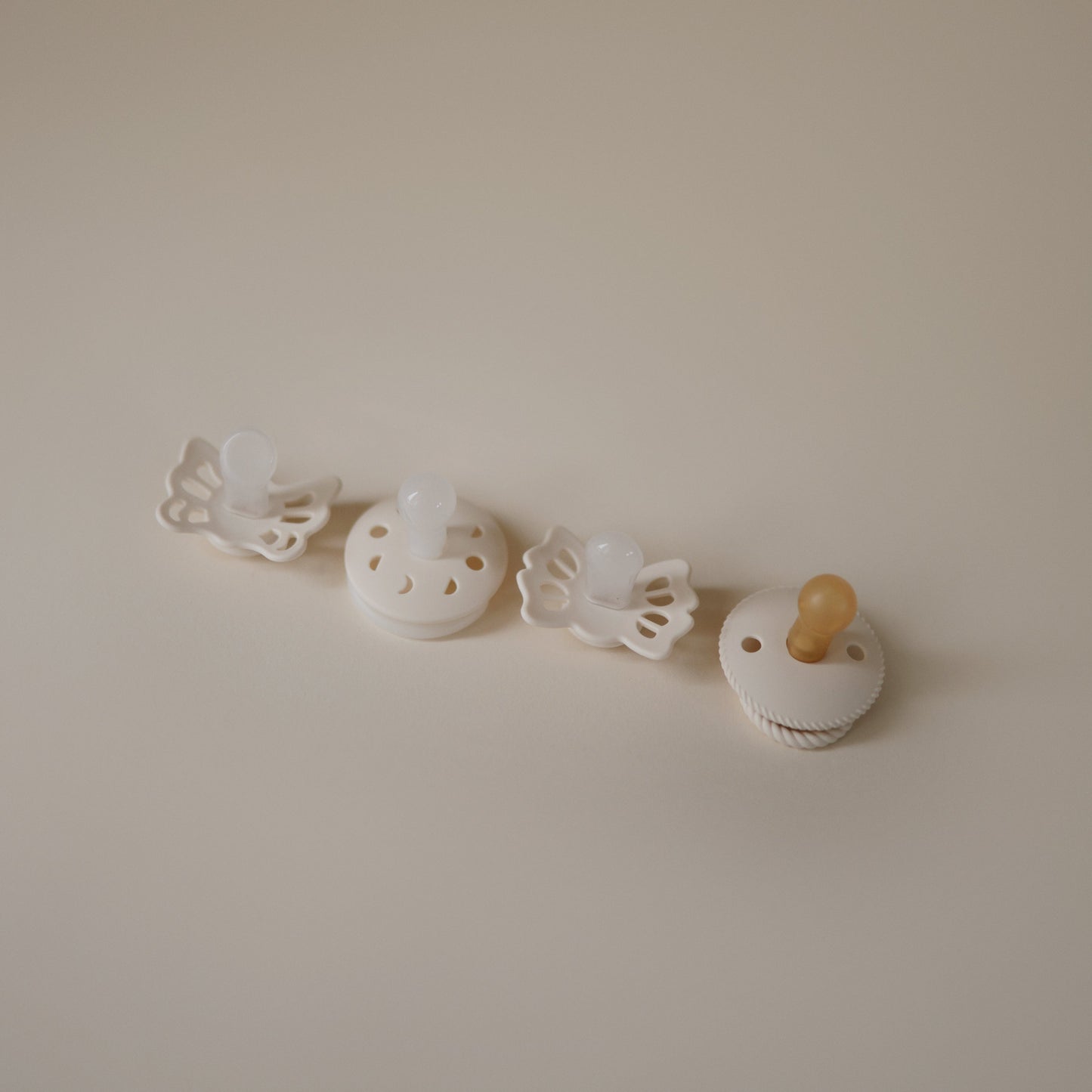 FRIGG Baby's First Pacifier Moonlight Sailing (Cream) 4-Pack - Chickadees Wooden Toys
