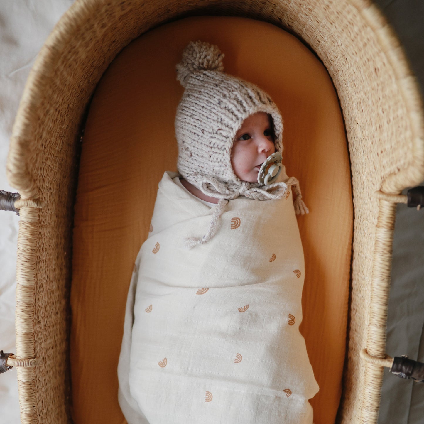 Organic Cotton Muslin Swaddle Blanket - Chickadees Wooden Toys