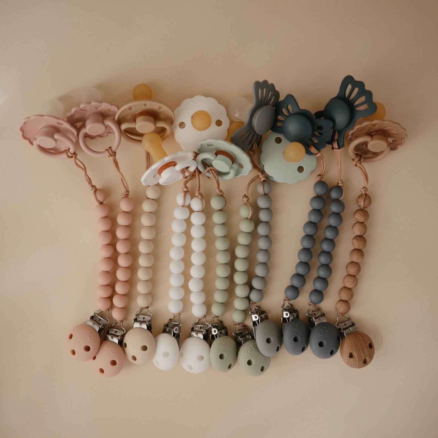 FRIGG Moon Natural Rubber Pacifier 2-Pack - Chickadees Wooden Toys