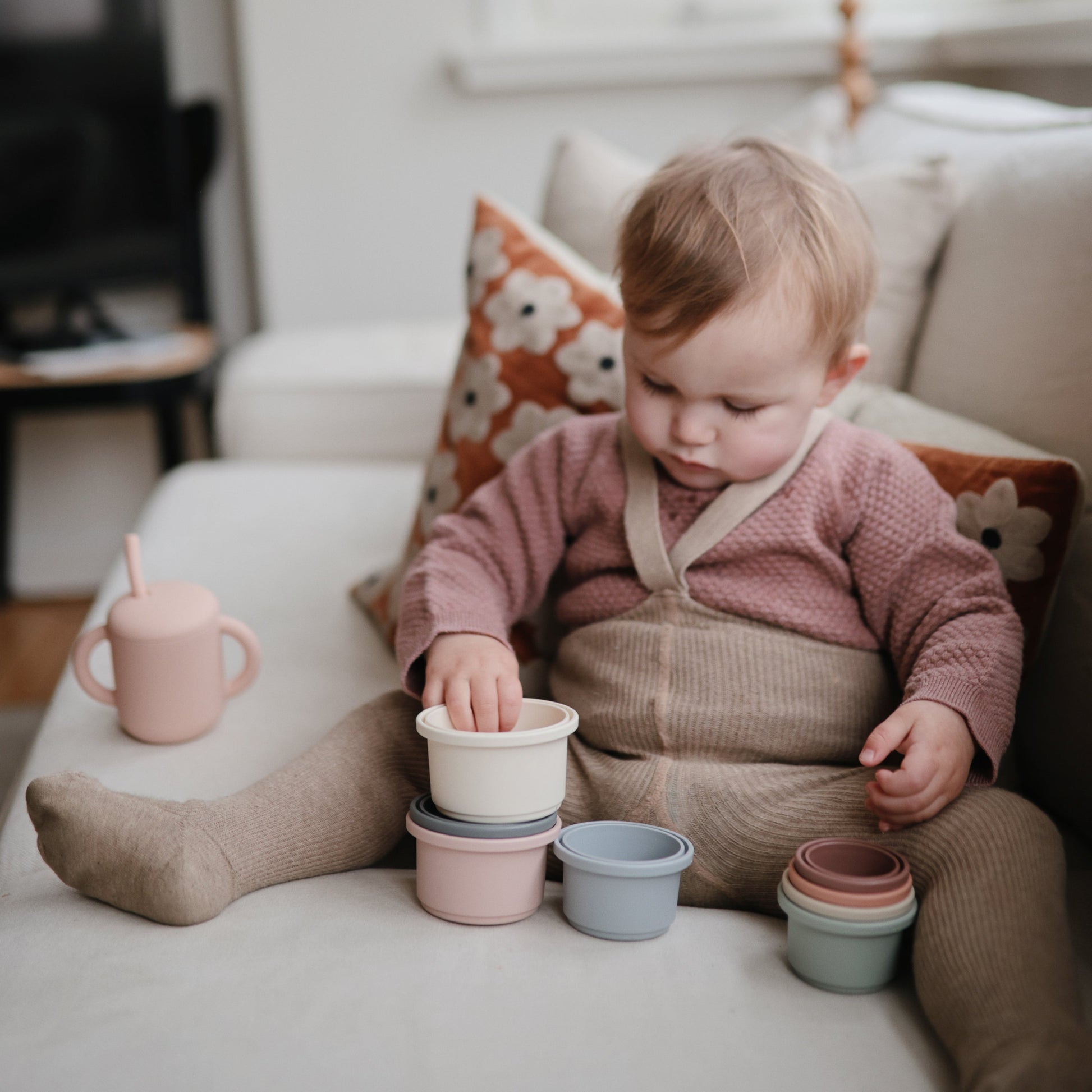 Stacking Cups Toy - Chickadees Wooden Toys