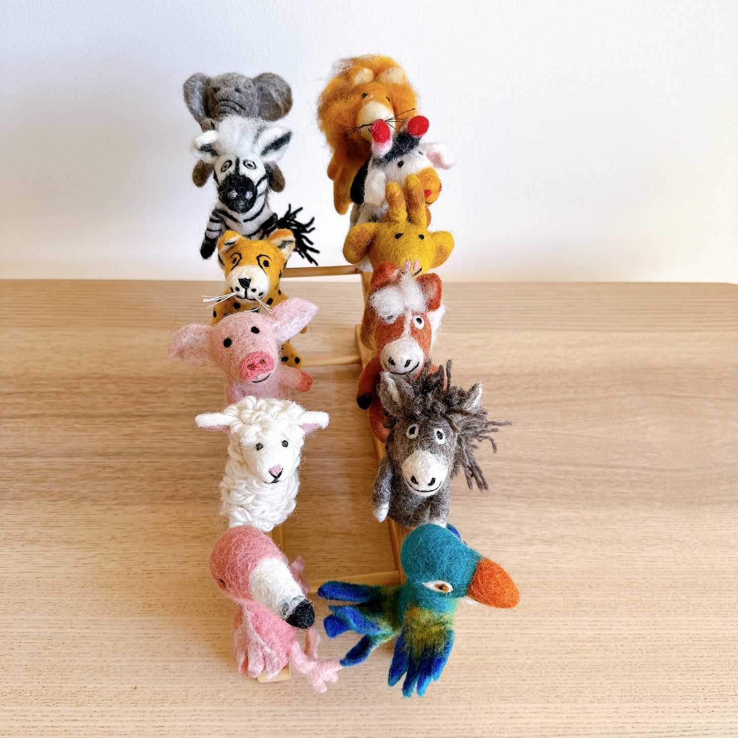 Get your own Wool Felt Finger Puppet Set - Choose Your Favorites! (12 pieces) - Chickadees Wooden Toys