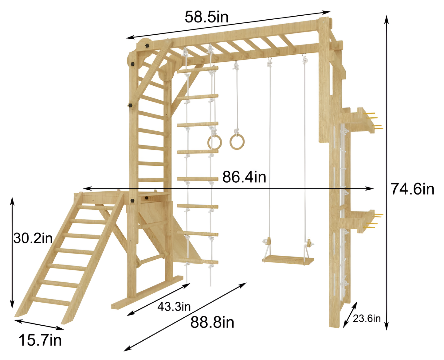 Grove | Foldable Jungle Gym - Wall Mounted - Chickadees Wooden Toys