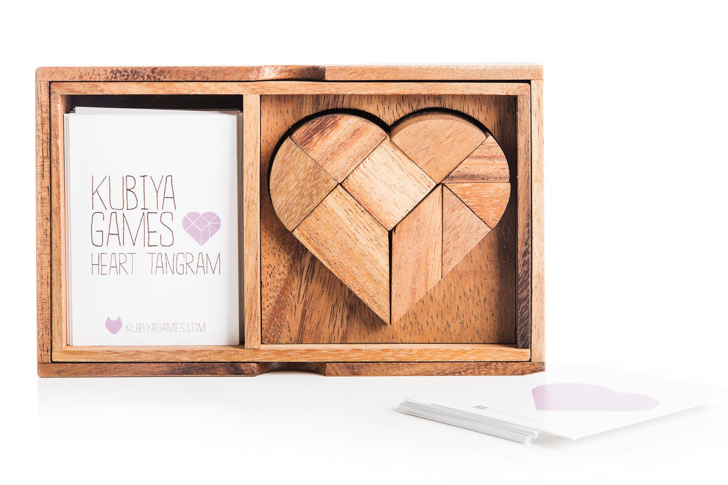 Heart Tangram - two sets with 57 challenge cards - Chickadees Wooden Toys