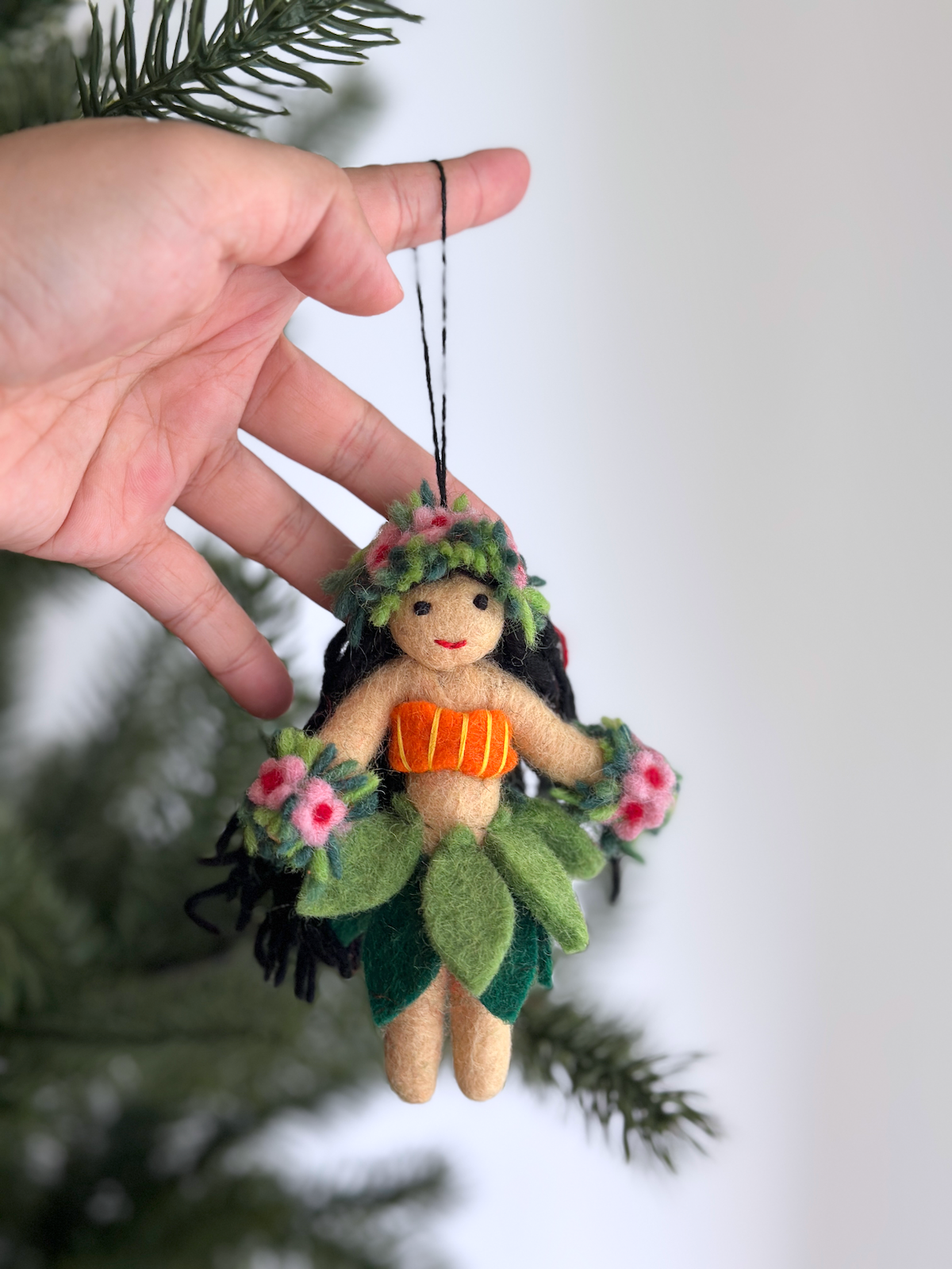 Hula Girl Ornament - Chickadees Wooden Toys