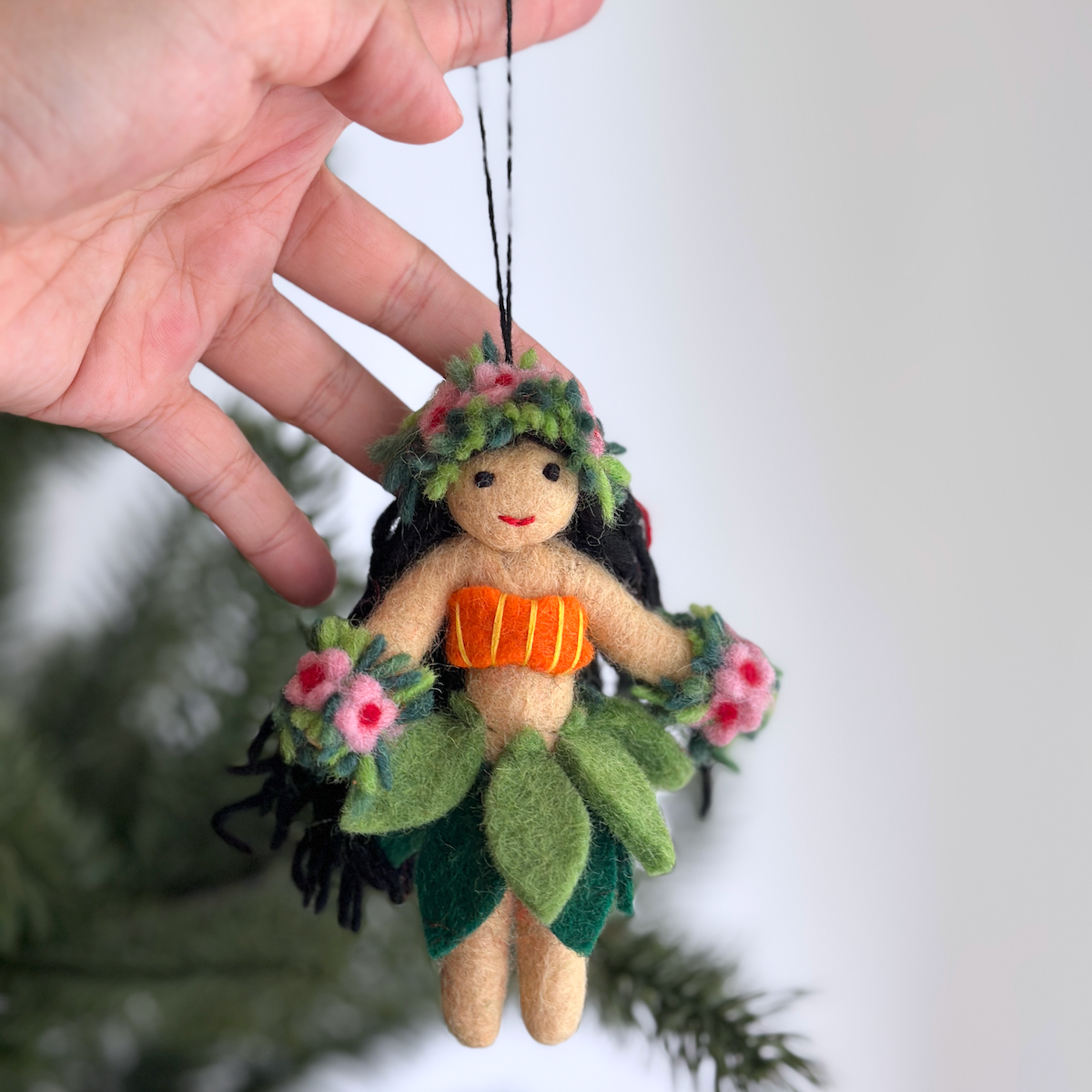 Hula Girl Ornament - Chickadees Wooden Toys