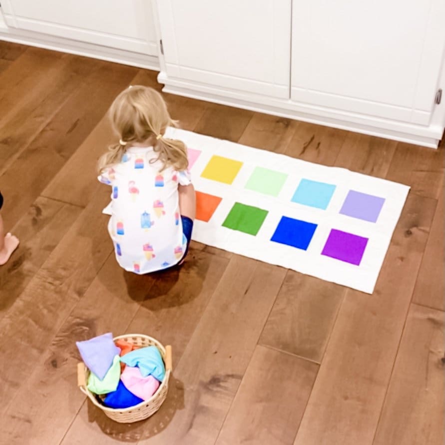 Quilted Color Block Mat & Matching Beanbags - Chickadees Wooden Toys