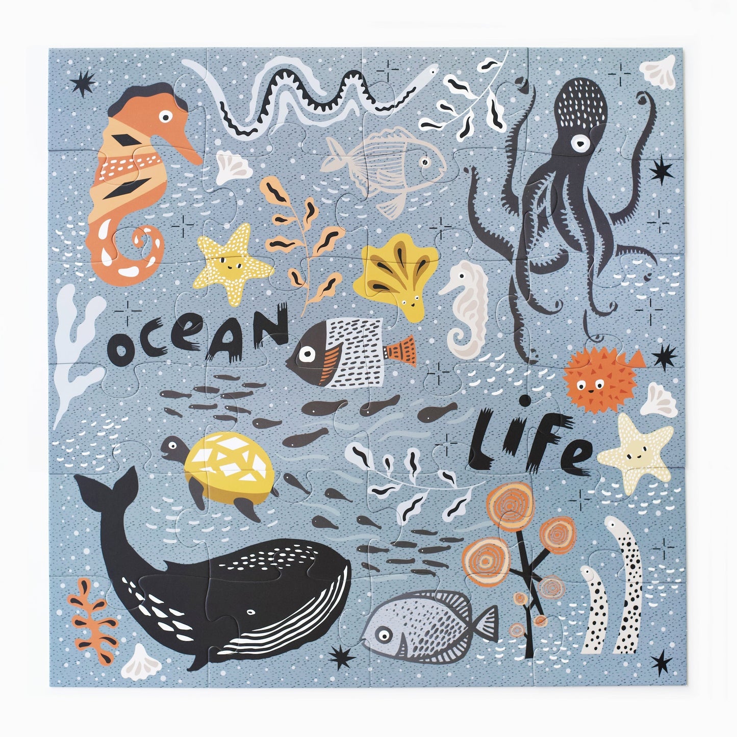 Ocean Life Floor Puzzle - Chickadees Wooden Toys