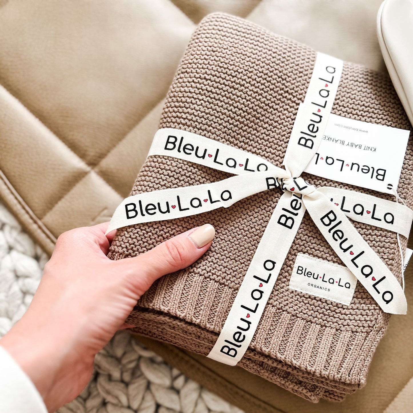 Heritage Knit - 100% Organic Cotton Luxury Knit Baby Swaddle Blanket - Chickadees Wooden Toys