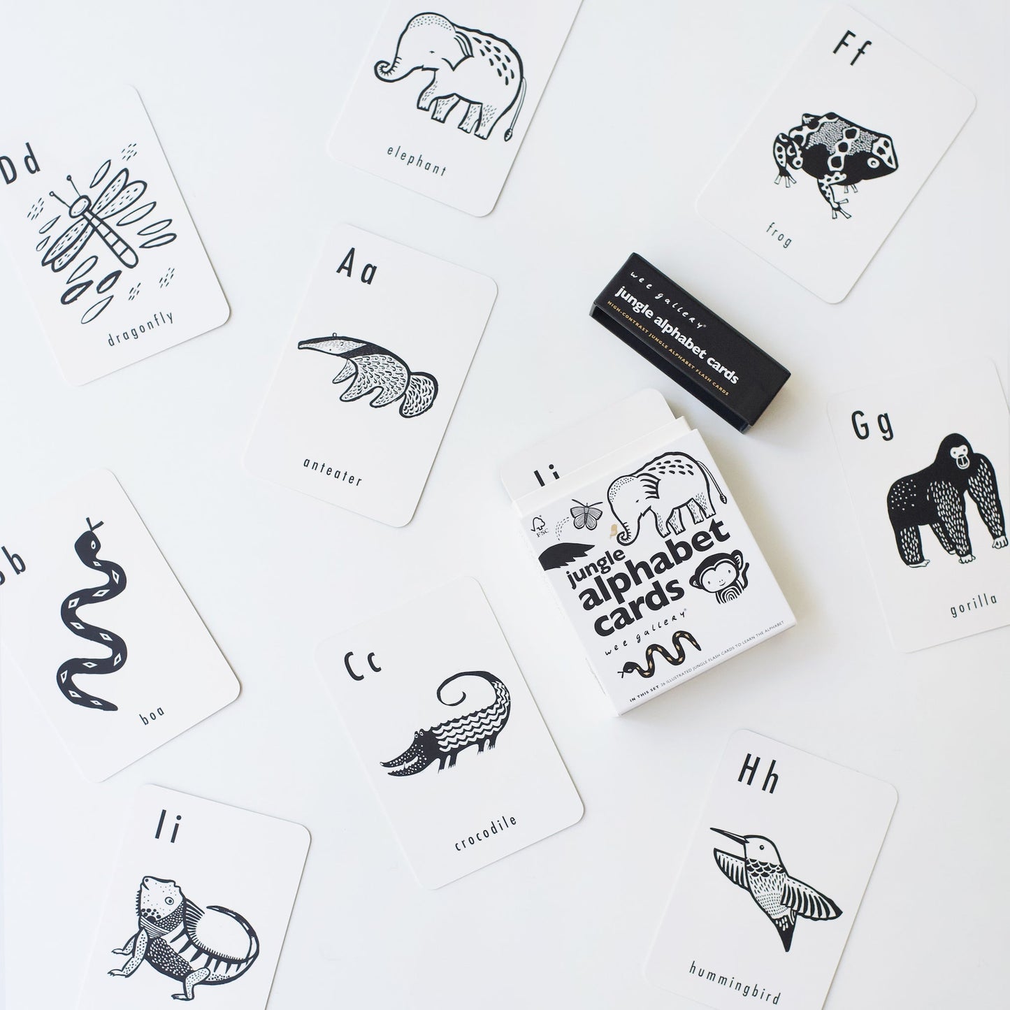 Jungle Alphabet Cards - Chickadees Wooden Toys