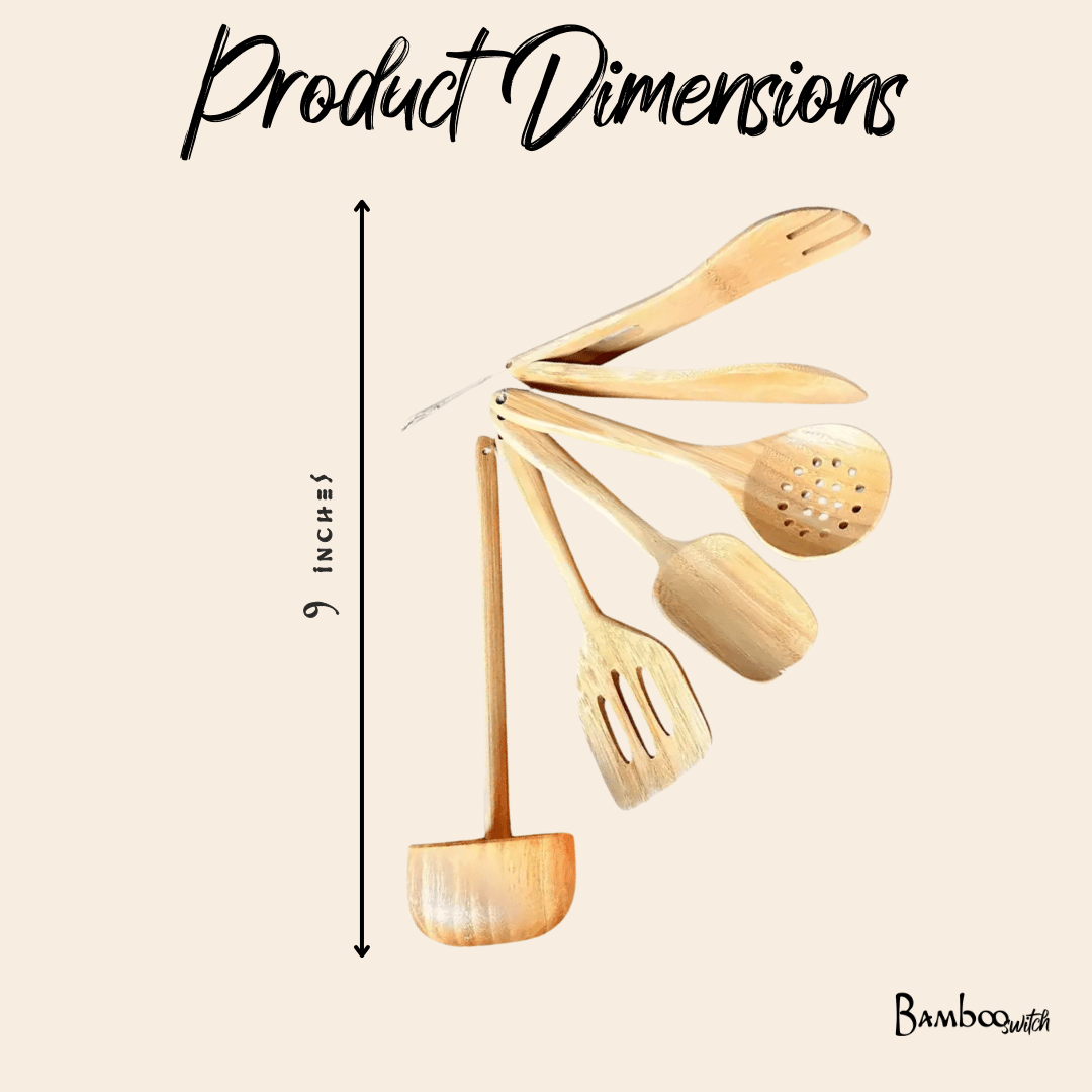 Kids Bamboo Cooking Utensil Set - Chickadees Wooden Toys