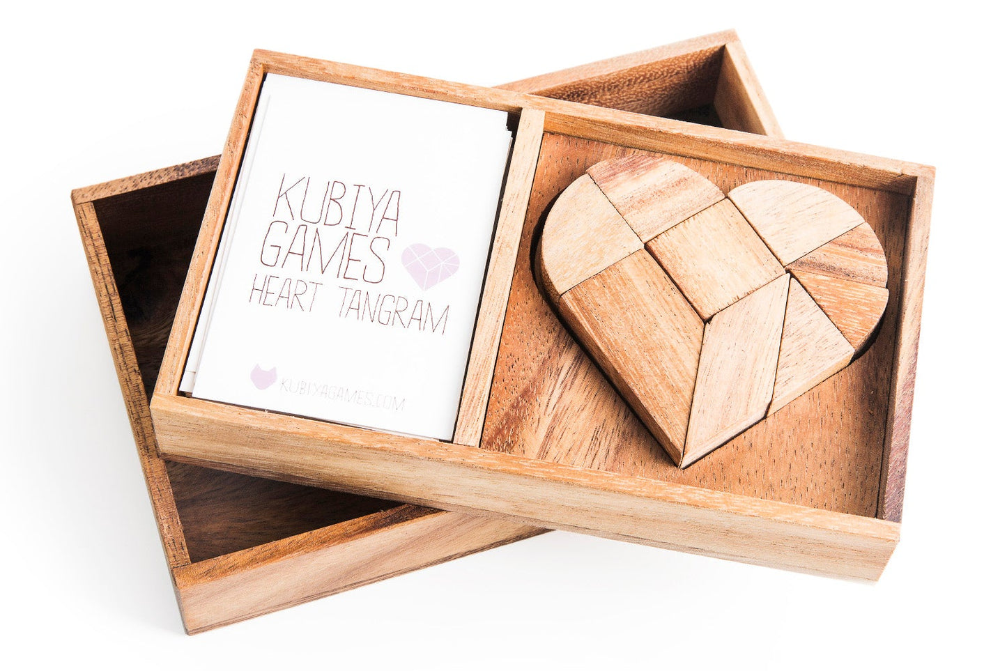 Heart Tangram - two sets with 57 challenge cards - Chickadees Wooden Toys