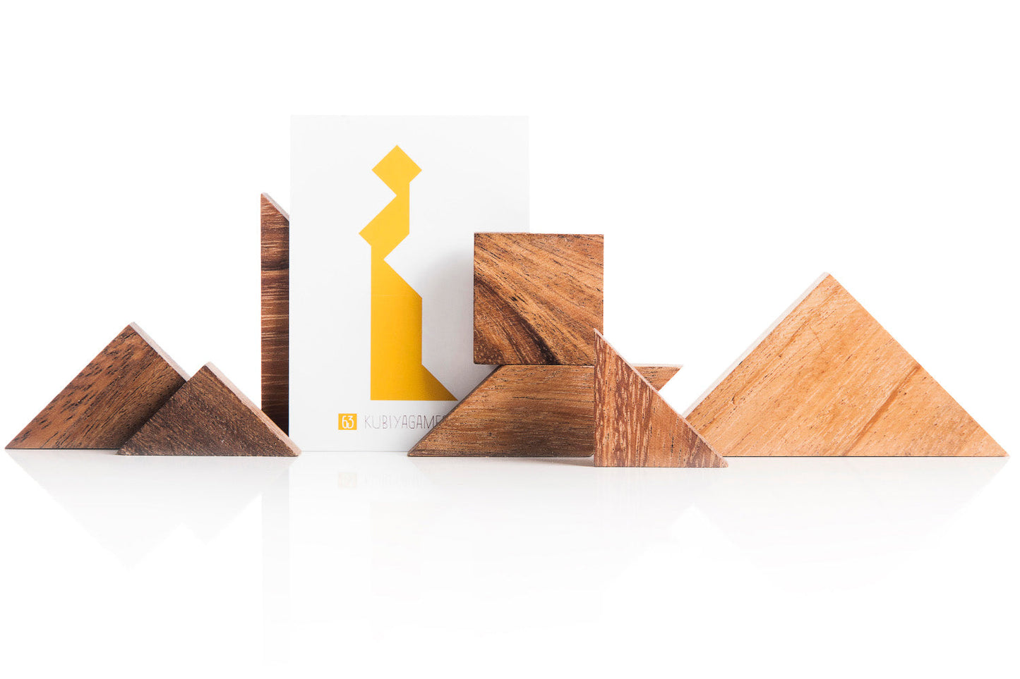 Tangram Puzzle - two sets with 65 challenge cards - Chickadees Wooden Toys