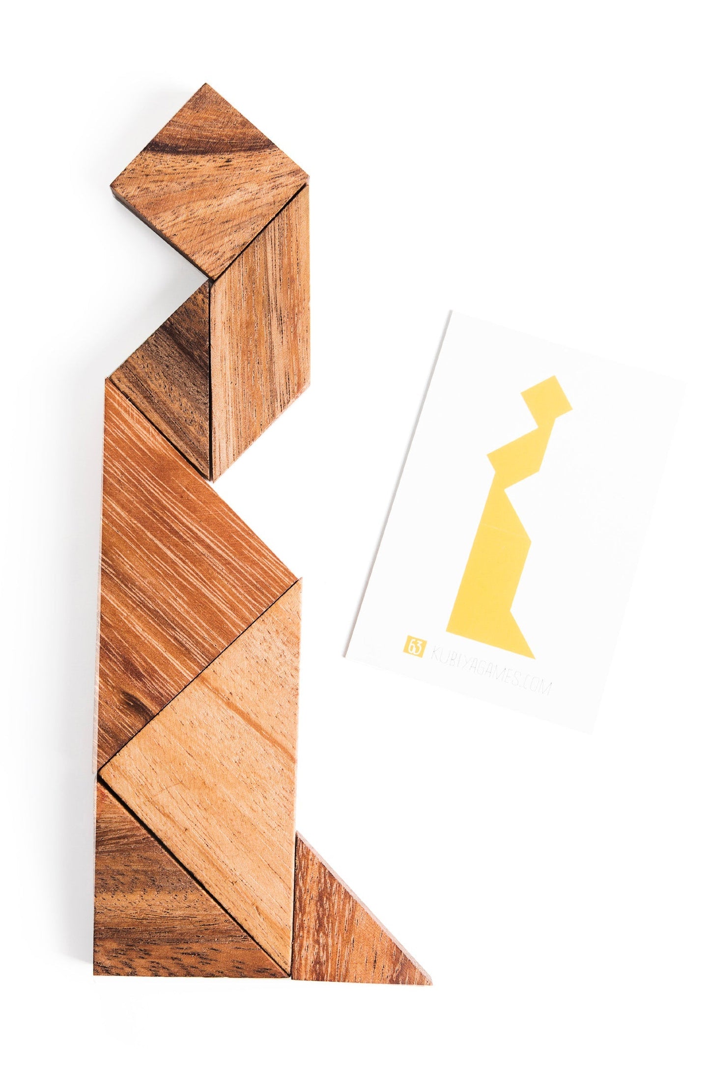 Tangram Puzzle - two sets with 65 challenge cards - Chickadees Wooden Toys