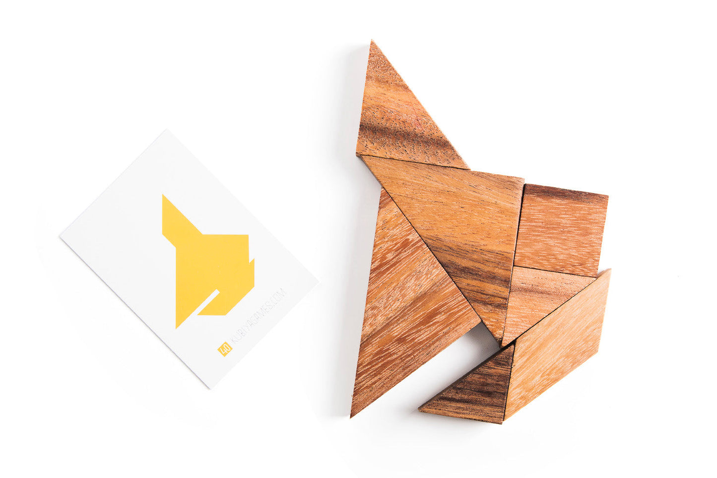 Tangram Puzzle - two sets with 65 challenge cards - Chickadees Wooden Toys