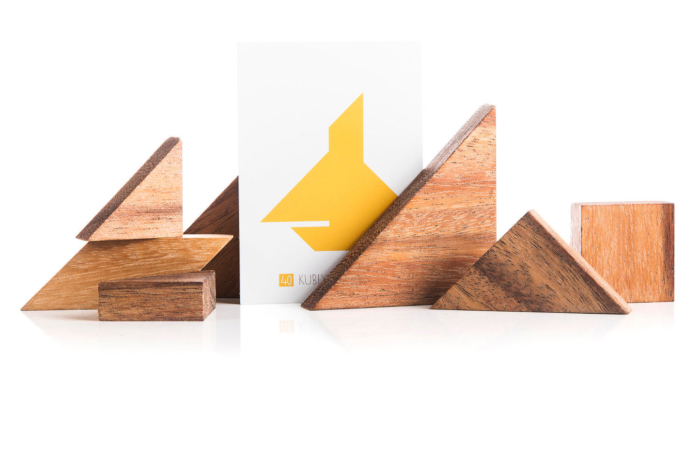 Tangram Puzzle - two sets with 65 challenge cards - Chickadees Wooden Toys