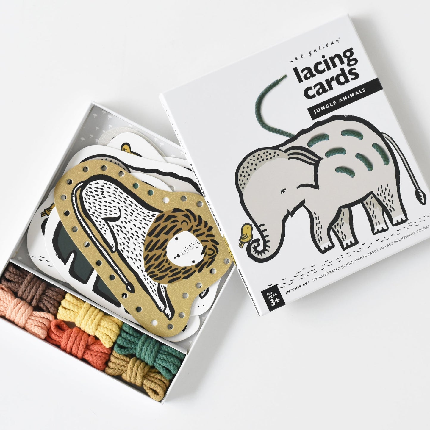 Lacing Cards - Jungle Animals - Chickadees Wooden Toys