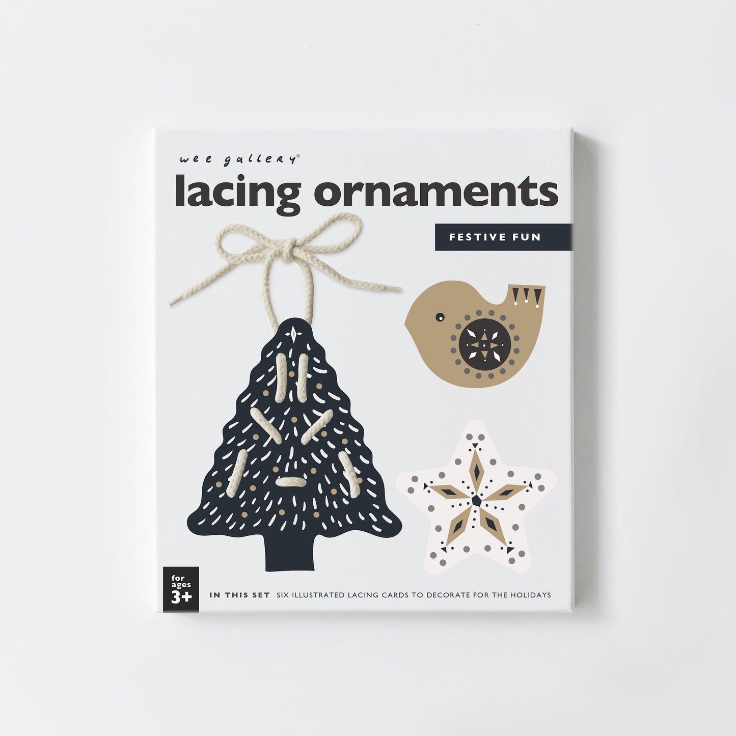 Festive Fun Lacing Ornaments - Chickadees Wooden Toys