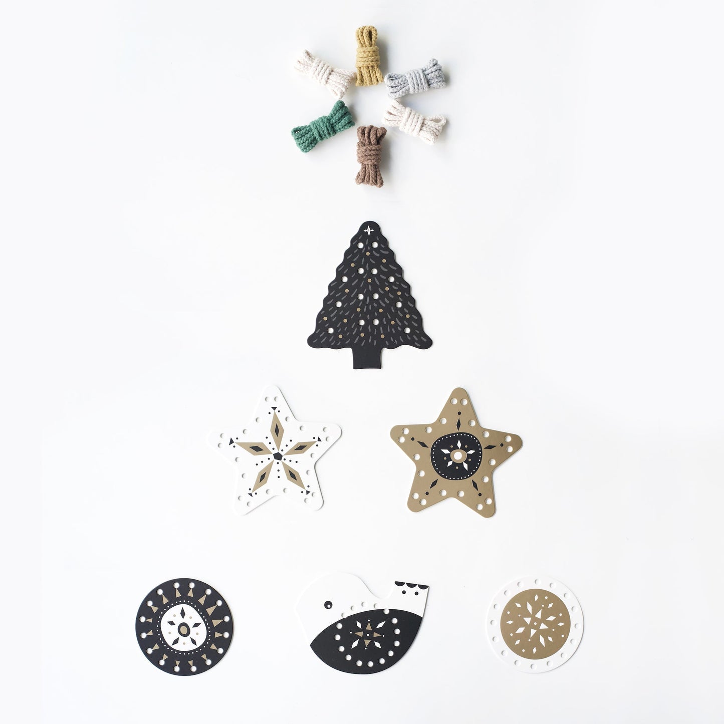Festive Fun Lacing Ornaments - Chickadees Wooden Toys