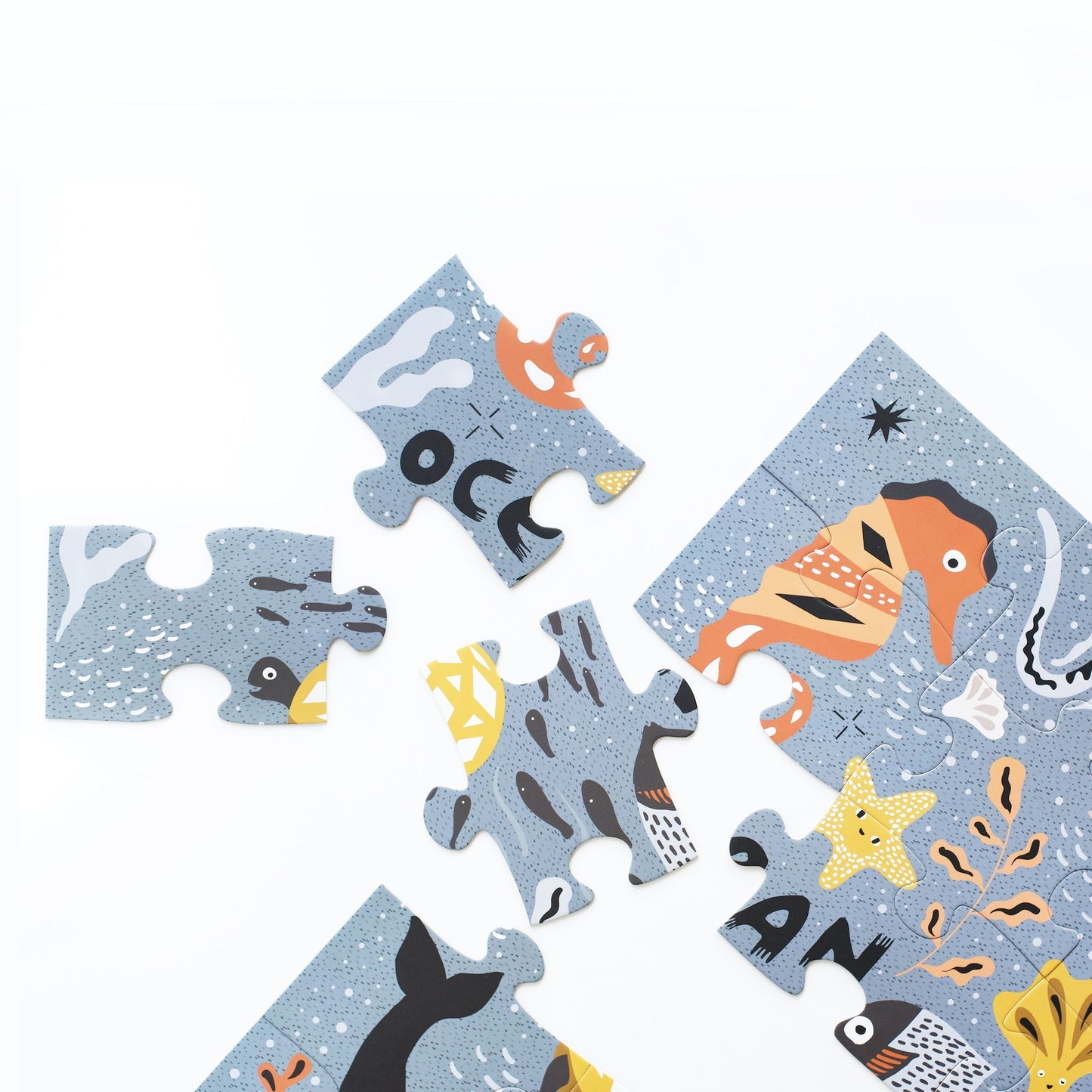 Ocean Life Floor Puzzle - Chickadees Wooden Toys