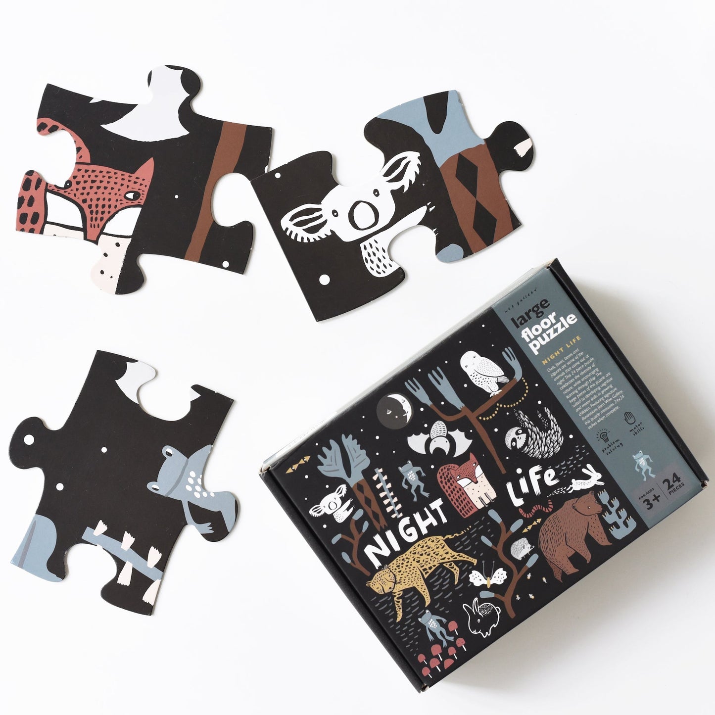 Night Life Floor Puzzle - Chickadees Wooden Toys