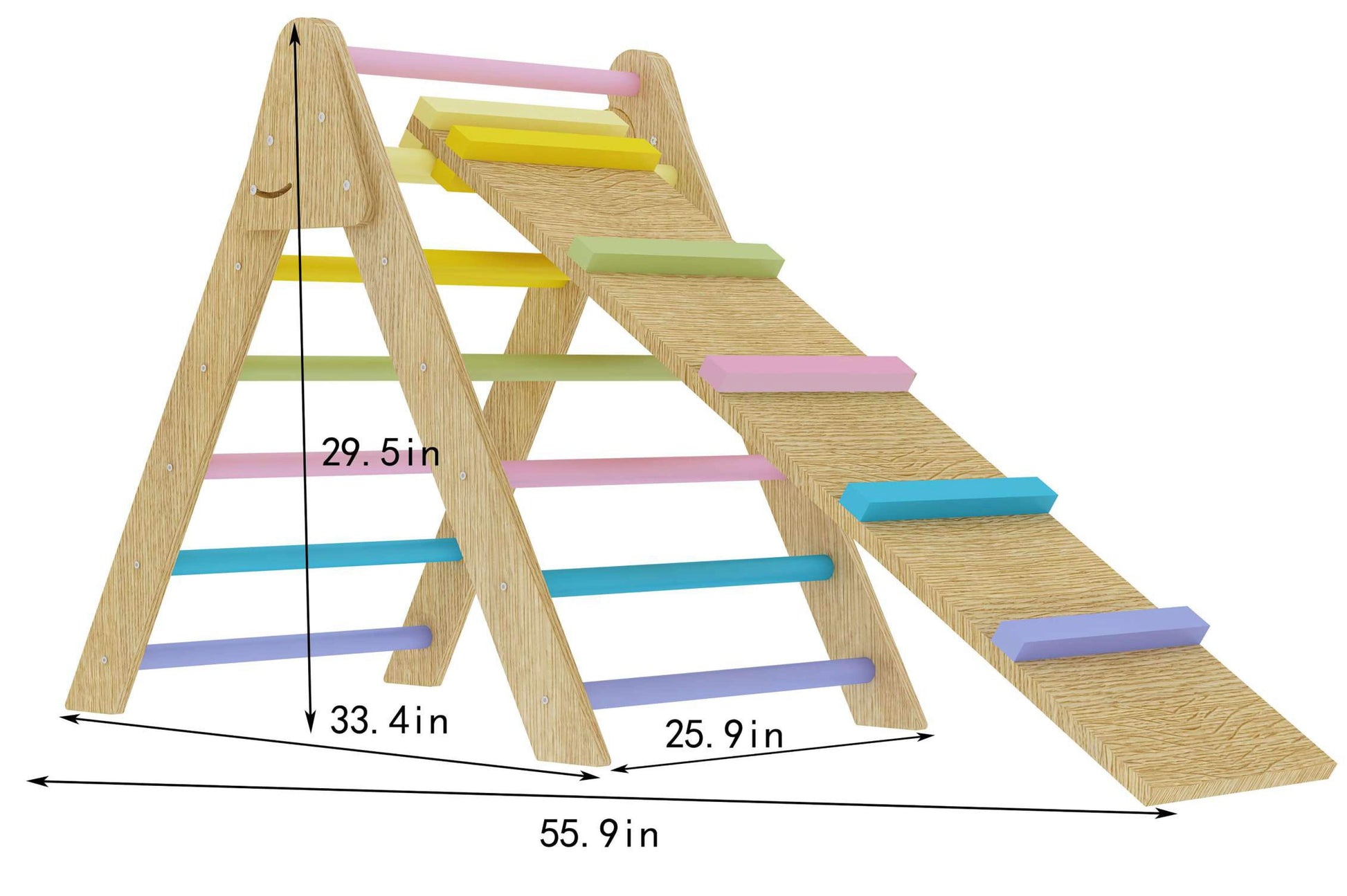 Olive- Pikler Triangle Ladder and Climber Slide - Multiple Sizes - Chickadees Wooden Toys