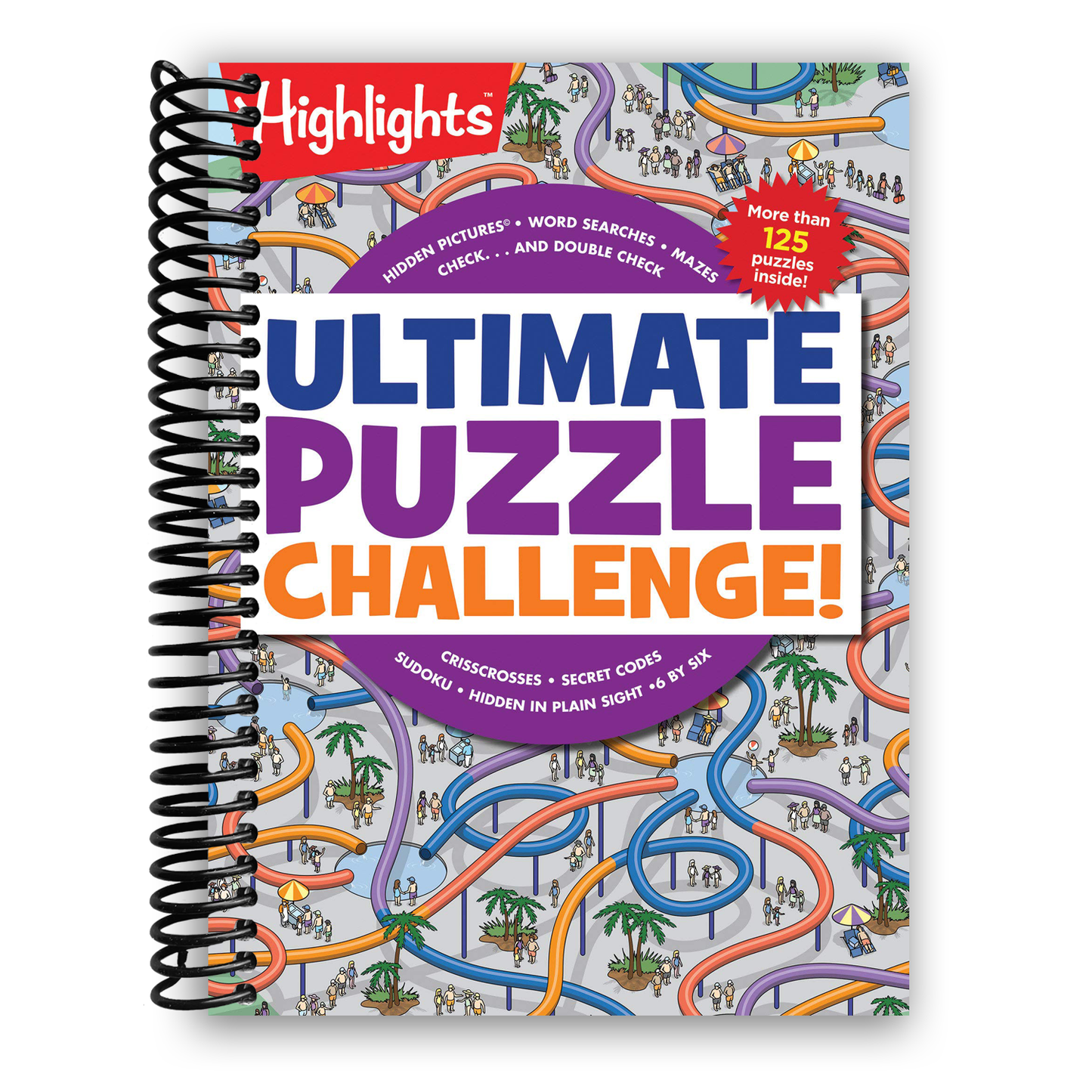 Ultimate Puzzle Challenge! Highlights Jumbo Books & Pads (Spiral Bound) - Chickadees Wooden Toys