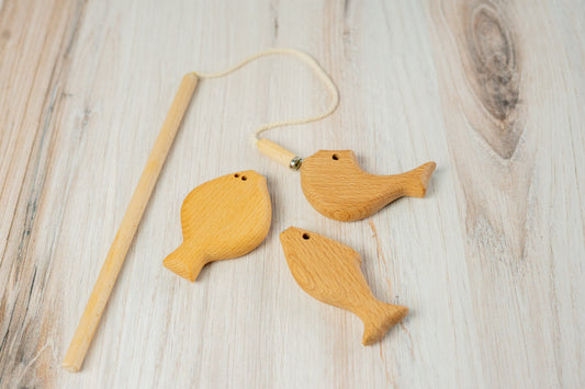 Wooden Magnetic Fishing Game for Kids set #1 , small - Chickadees Wooden Toys
