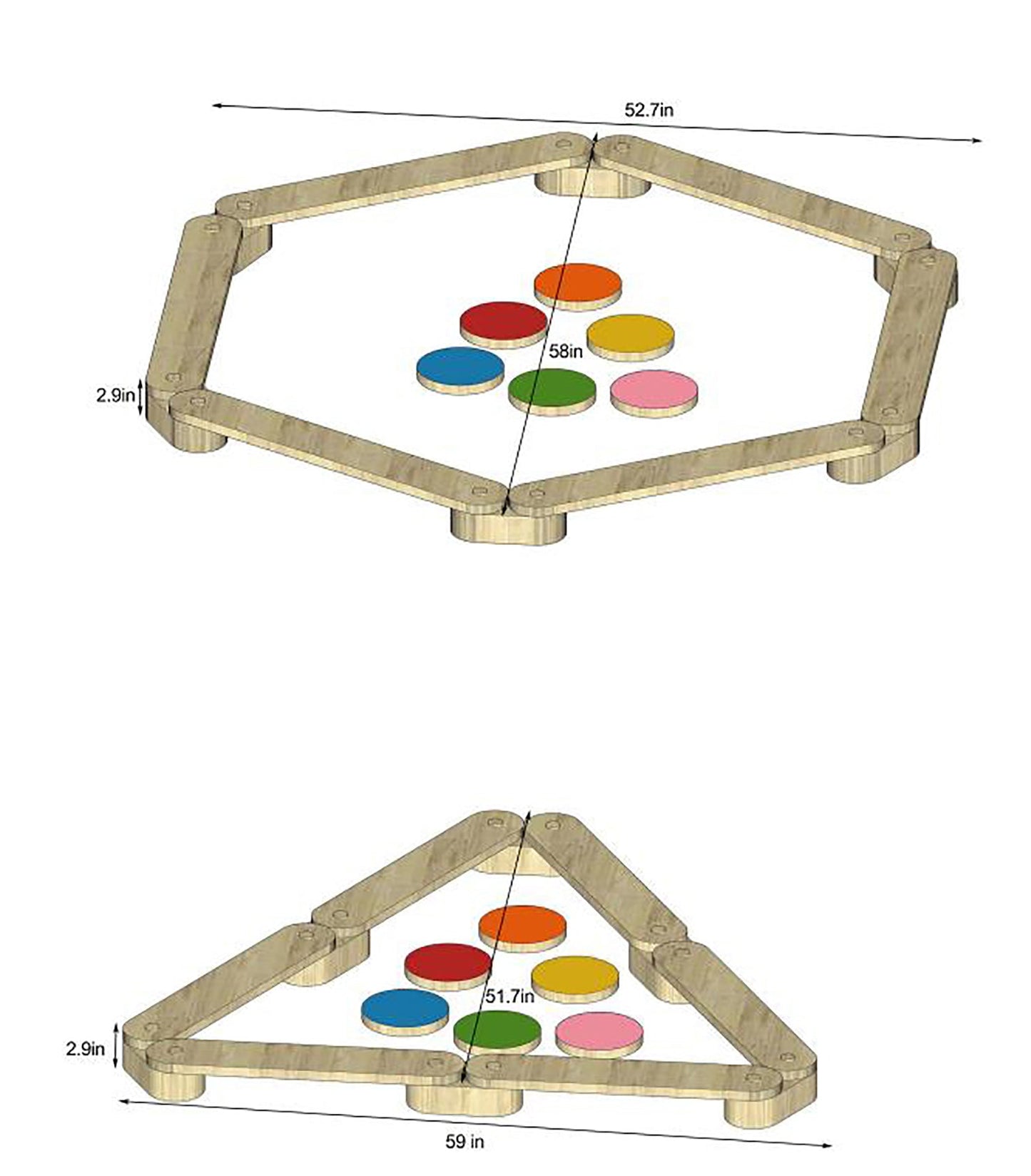 Majesty - Balance Beam Stepping Stones - Chickadees Wooden Toys