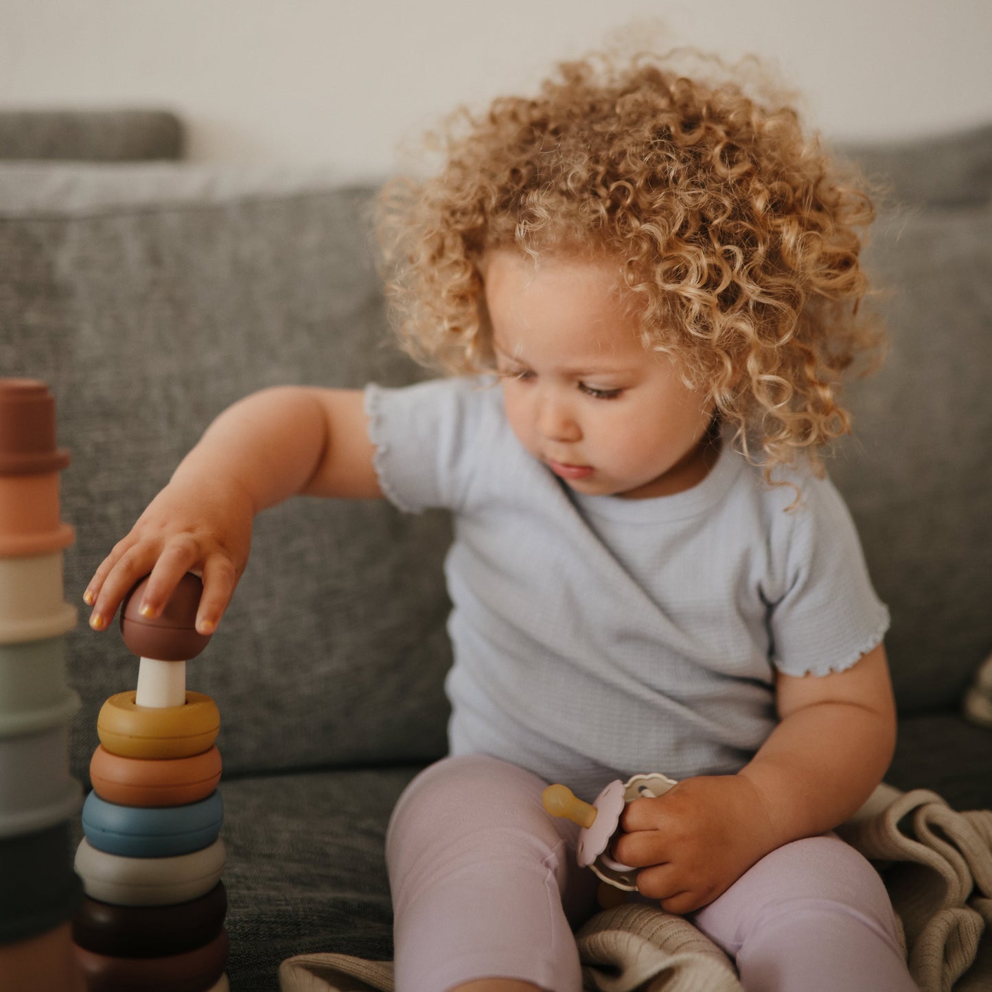 Stacking Rings Toy - Chickadees Wooden Toys