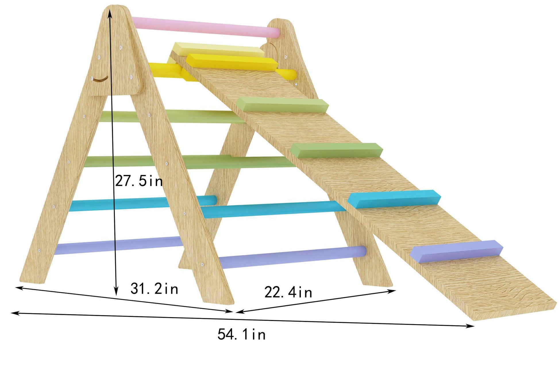 Olive- Pikler Triangle Ladder and Climber Slide - Multiple Sizes - Chickadees Wooden Toys