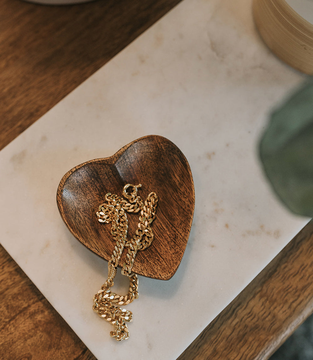 Alaya Heart Trinket Dish - Mango Wood