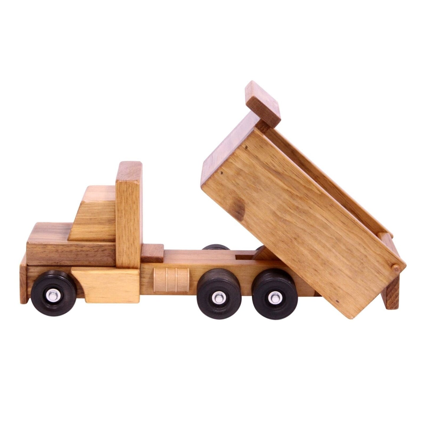 Amish-Made Wooden Toy Dump Truck, Kid-Safe Finish - Chickadees Wooden Toys