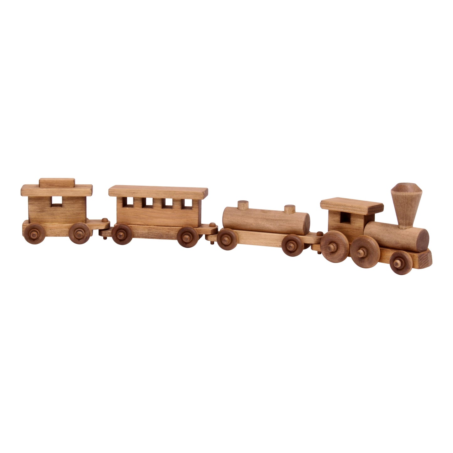 Wooden Toy Train Play Set, 24" Long, Kid-Safe Finish, Amish-Made - Chickadees Wooden Toys
