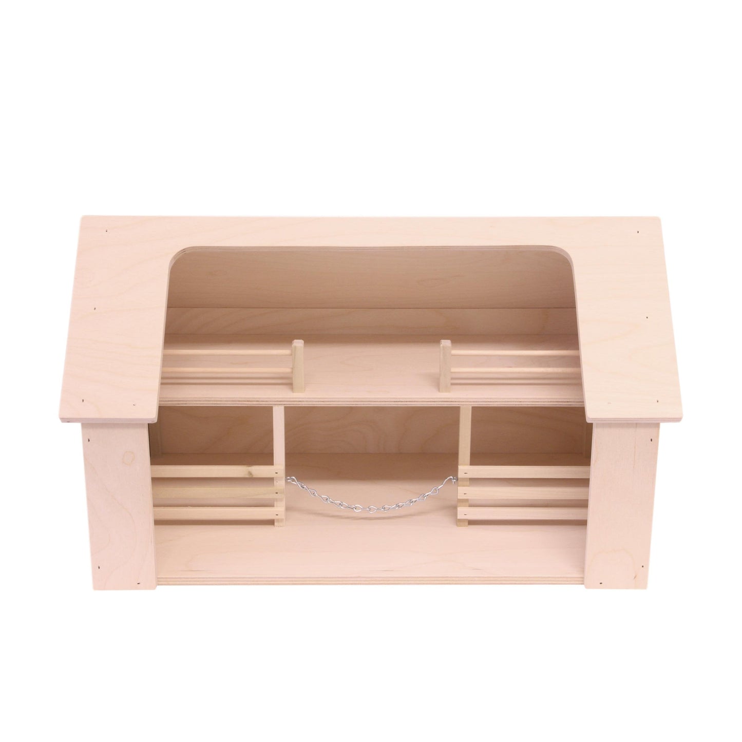 Wooden Amish-Made Ranch Shed Barn Toy, Unfinished Wood - Chickadees Wooden Toys