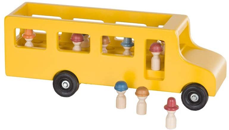 Amish-Made Wooden School Bus Toy, Child Safe Finish - Chickadees Wooden Toys