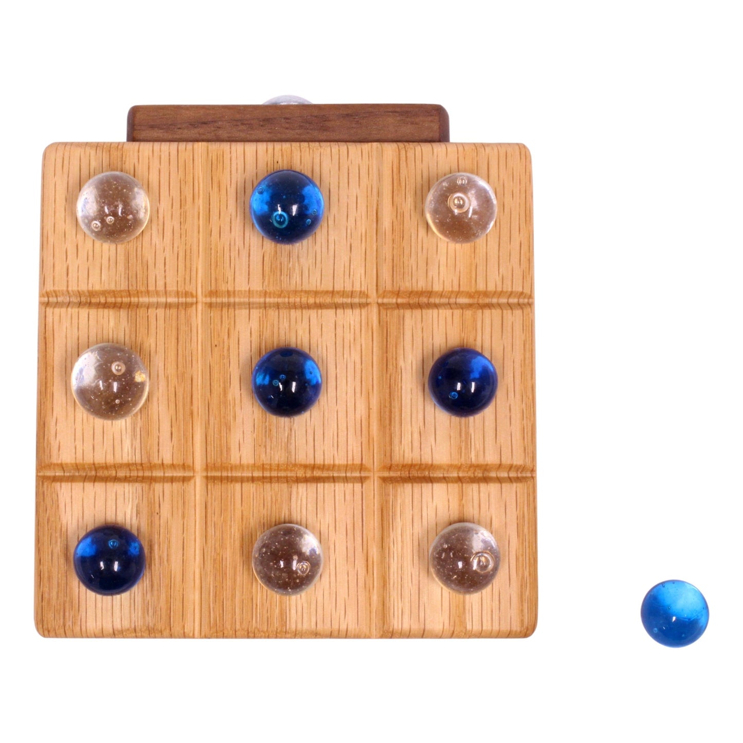 Wooden Marble Tic Tac Toe Game with Built-in Storage for Marbles - Chickadees Wooden Toys