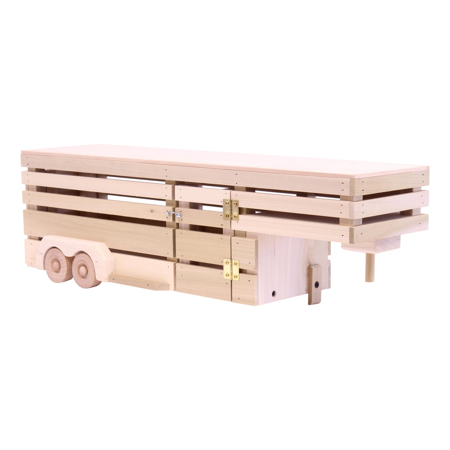 Amish-Made Wooden Toy Pickup and Gooseneck Trailer Set - Chickadees Wooden Toys