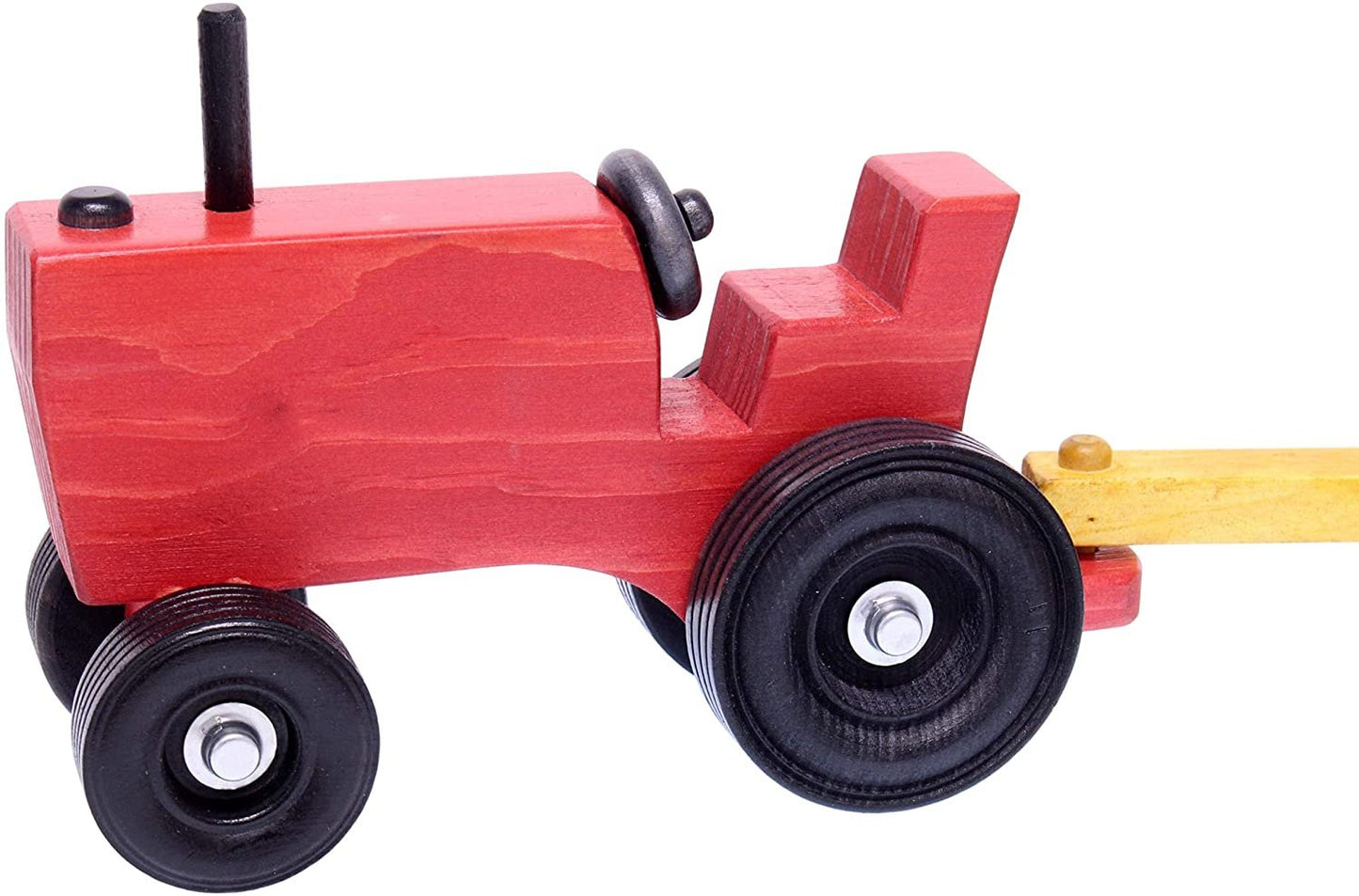 Amish-Made Wooden Toy Tractor and Wagon Set with Hay Bales - Chickadees Wooden Toys