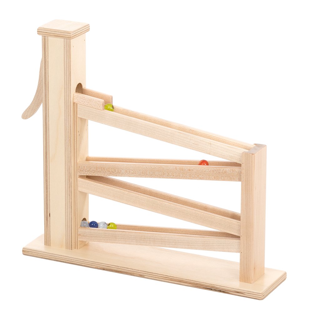 Wooden Marble Pump Toy, CPSIA-Approved, Non-Toxic Finish, Amish-Made - Chickadees Wooden Toys