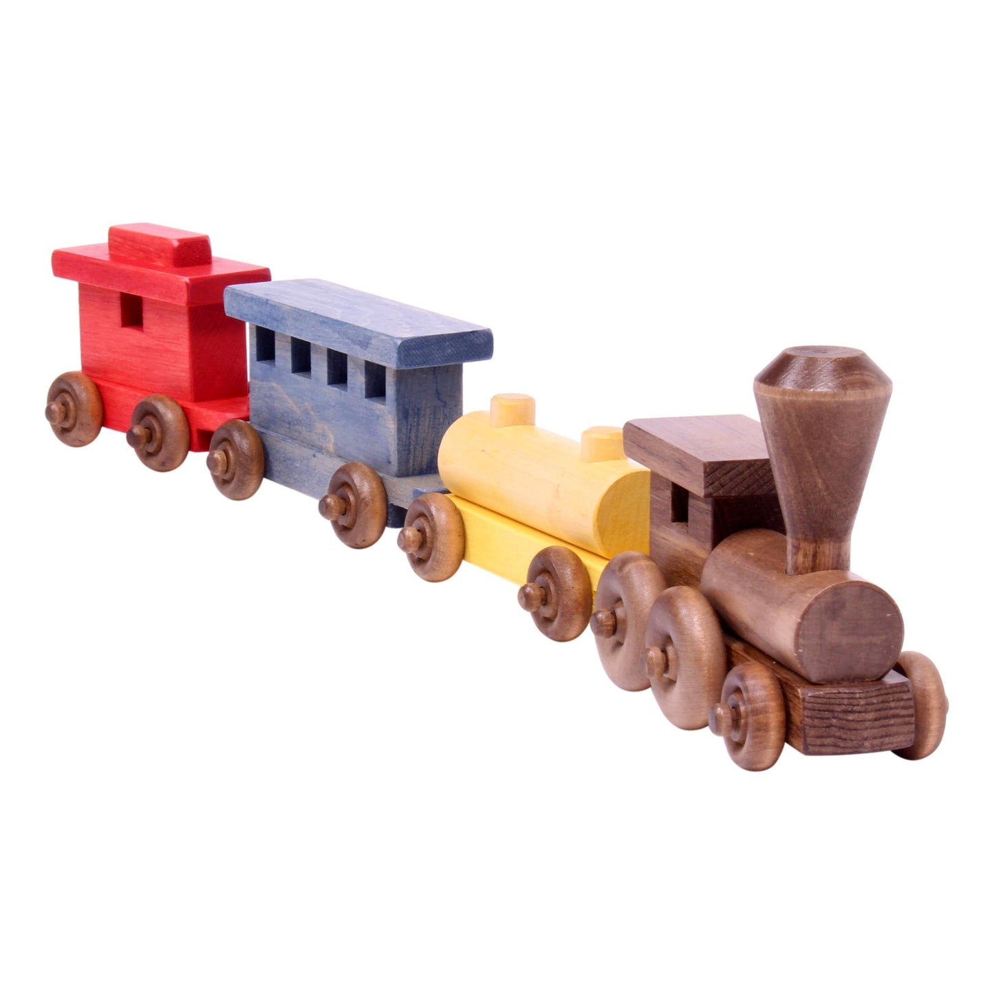 Wooden Toy Train Play Set, 24" Long, Kid-Safe Finish, Amish-Made - Chickadees Wooden Toys