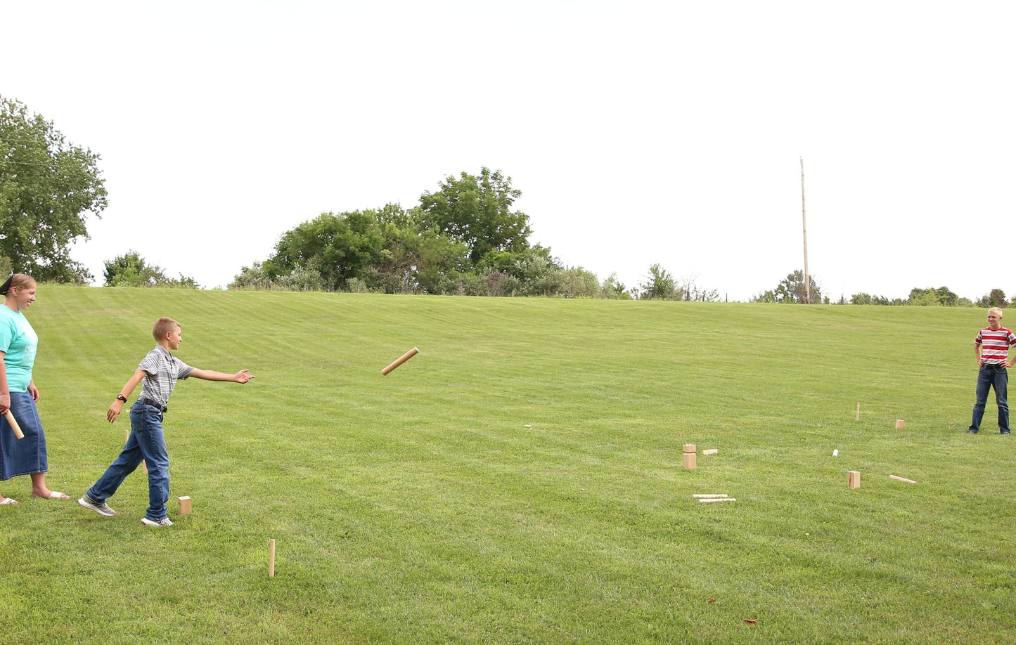 Amish-Made Deluxe Maple Hardwood Kubb Game with Clear Protective Finish, Regulation Size
