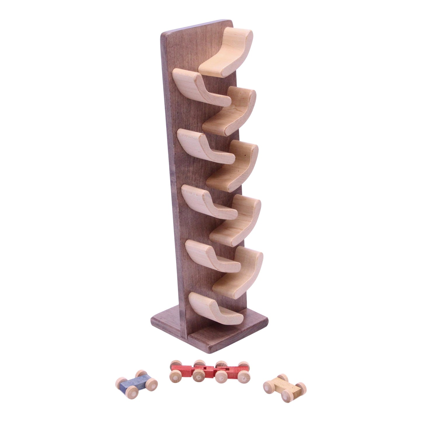Amish-Made Mini Car Roller Wooden Toy, Pack of Cars Included - Chickadees Wooden Toys