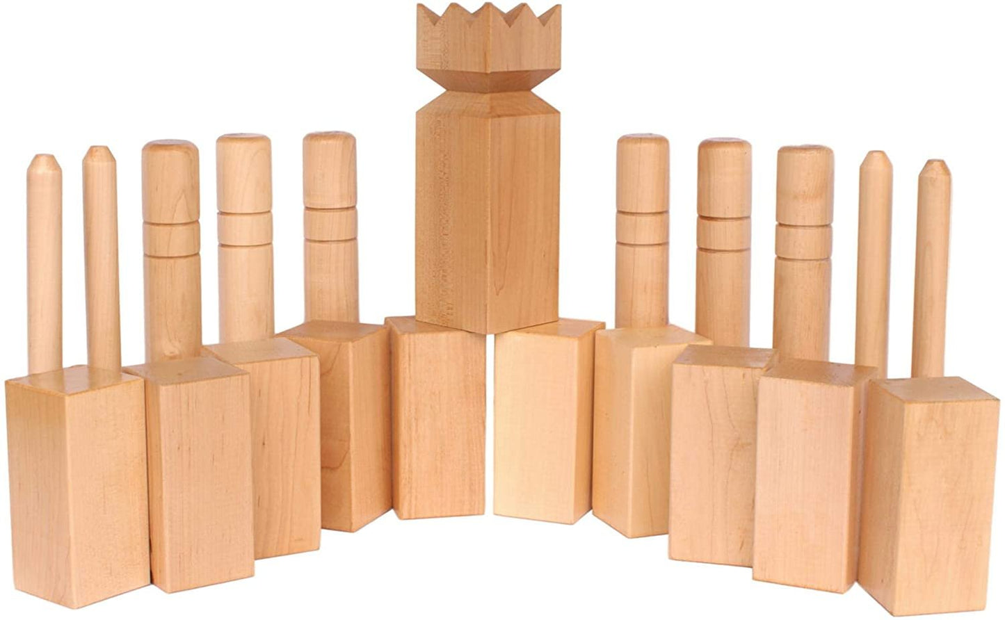Amish-Made Deluxe Maple Hardwood Kubb Game with Clear Protective Finish, Regulation Size - Chickadees Wooden Toys
