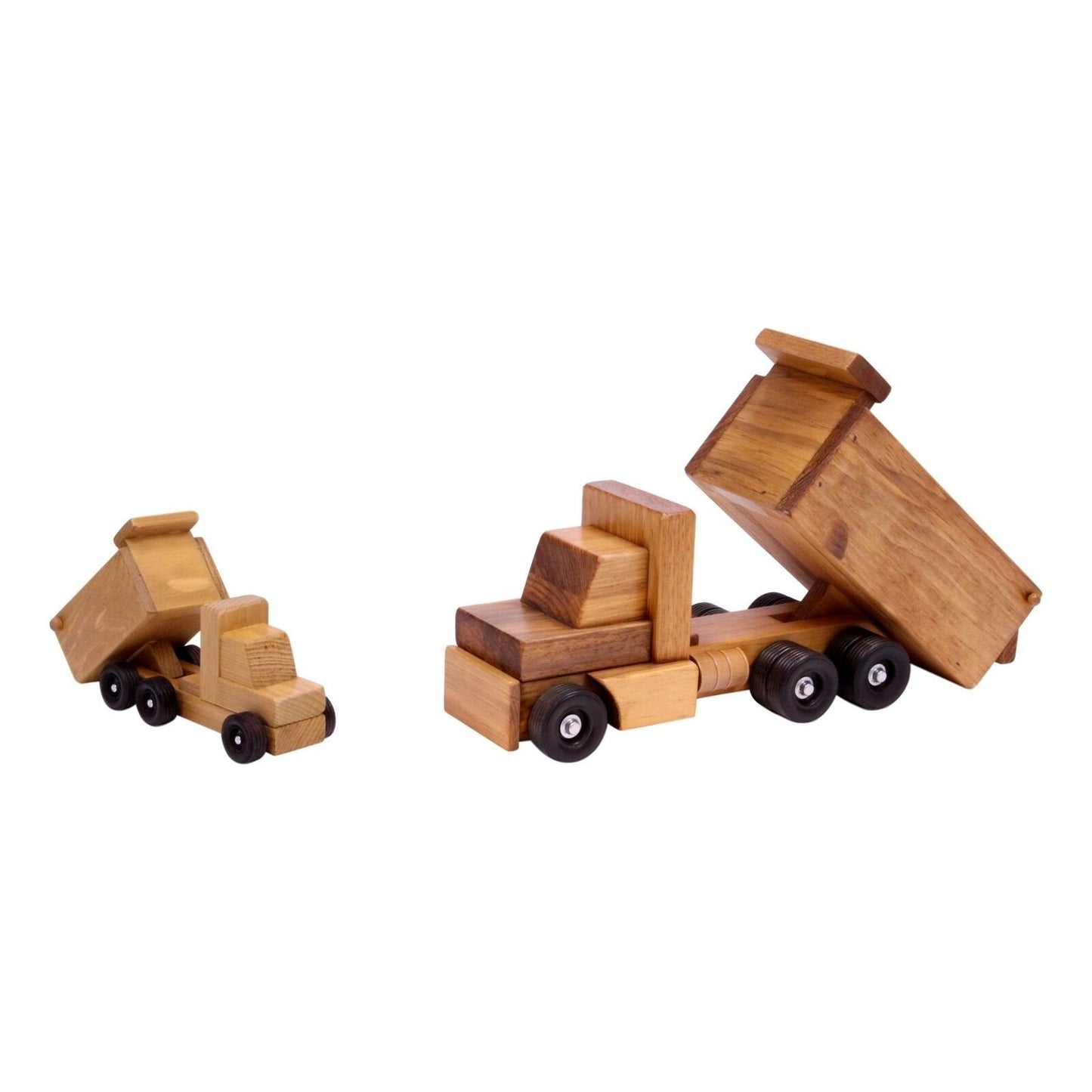 Amish-Made Wooden Toy Dump Truck, Kid-Safe Finish - Chickadees Wooden Toys