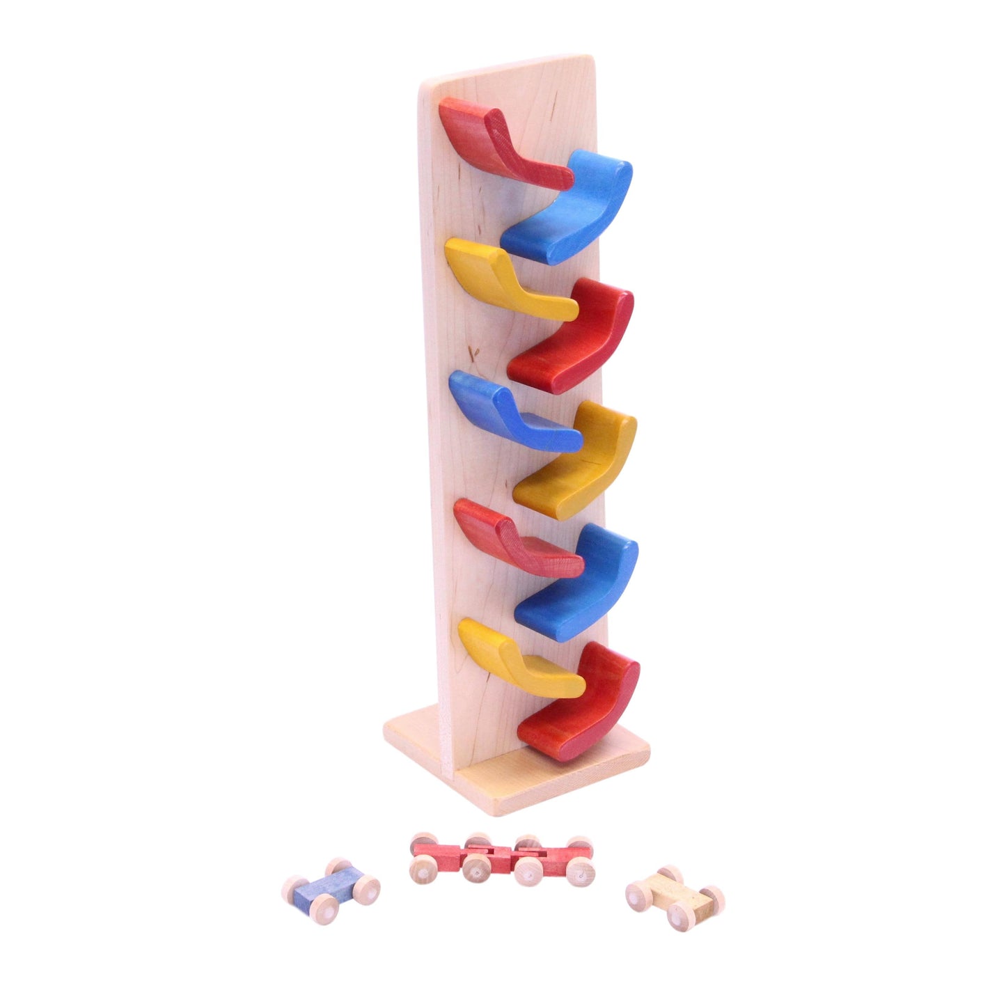 Amish-Made Mini Car Roller Wooden Toy, Pack of Cars Included - Chickadees Wooden Toys