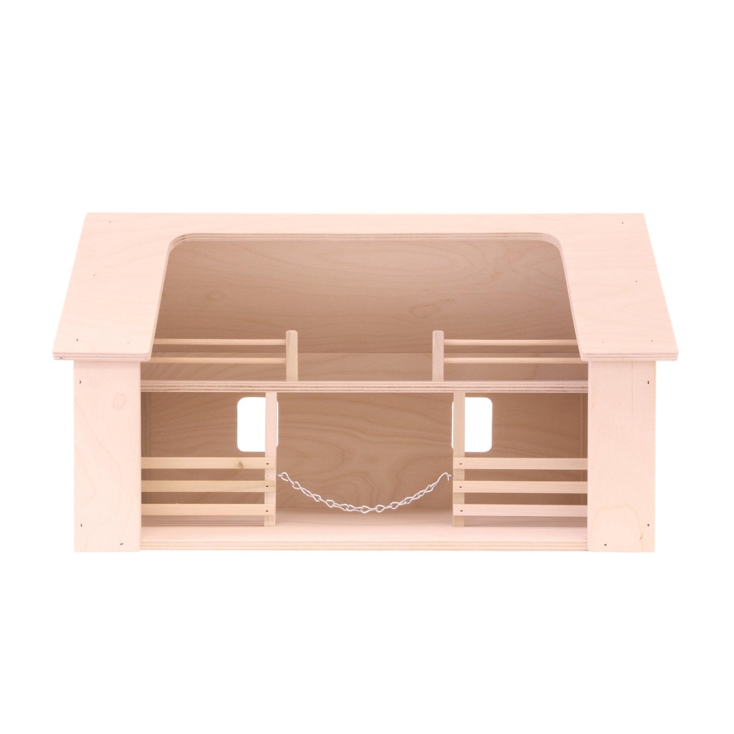 Wooden Amish-Made Ranch Shed Barn Toy, Unfinished Wood - Chickadees Wooden Toys