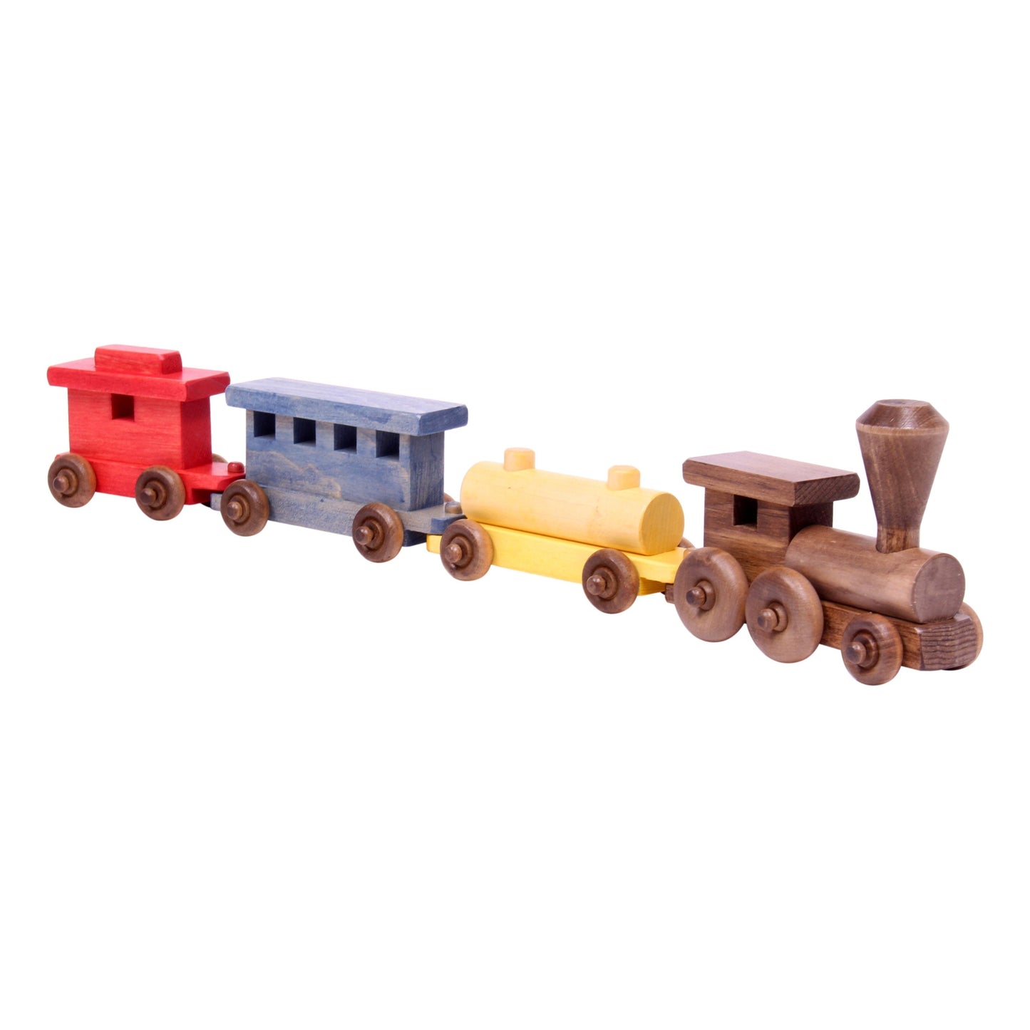 Wooden Toy Train Play Set, 24" Long, Kid-Safe Finish, Amish-Made - Chickadees Wooden Toys