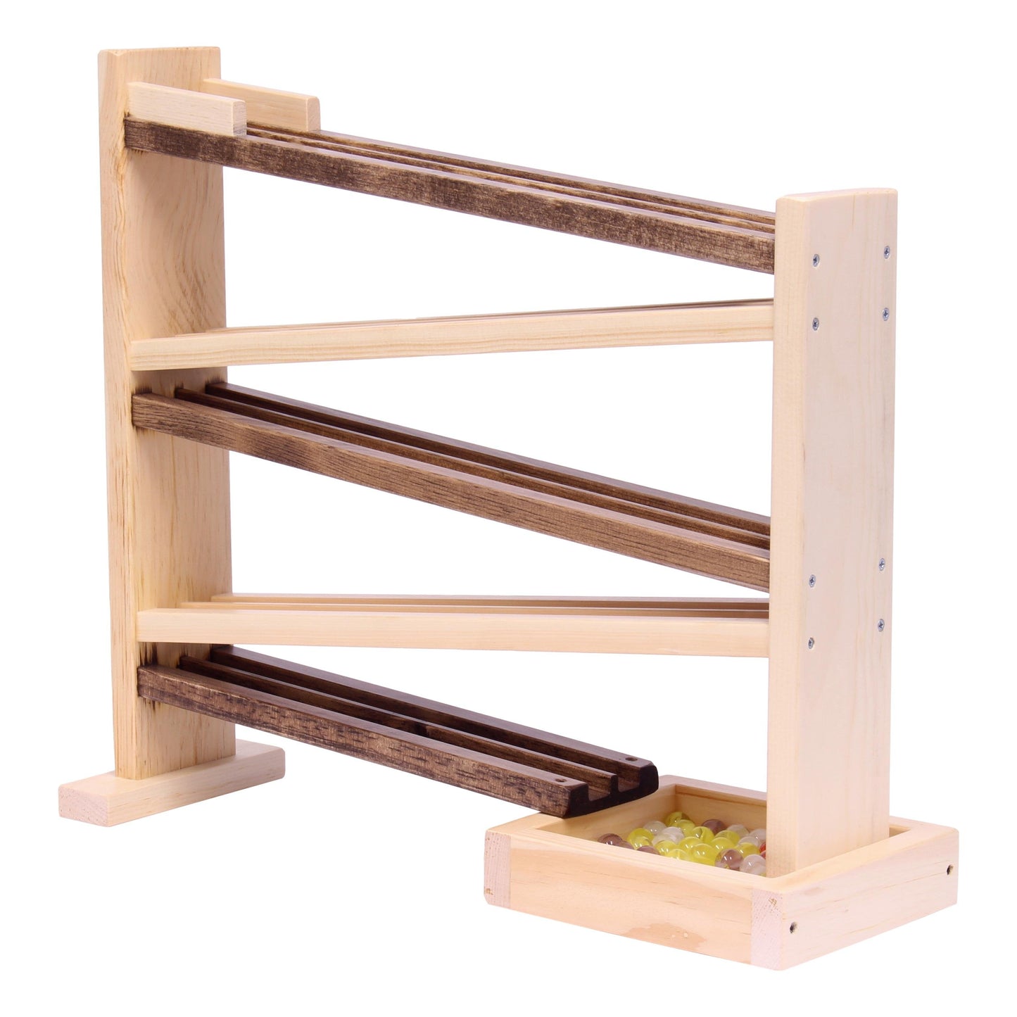 Wooden Marble Roller Racetrack Toy - Child-Safe Finish - Chickadees Wooden Toys