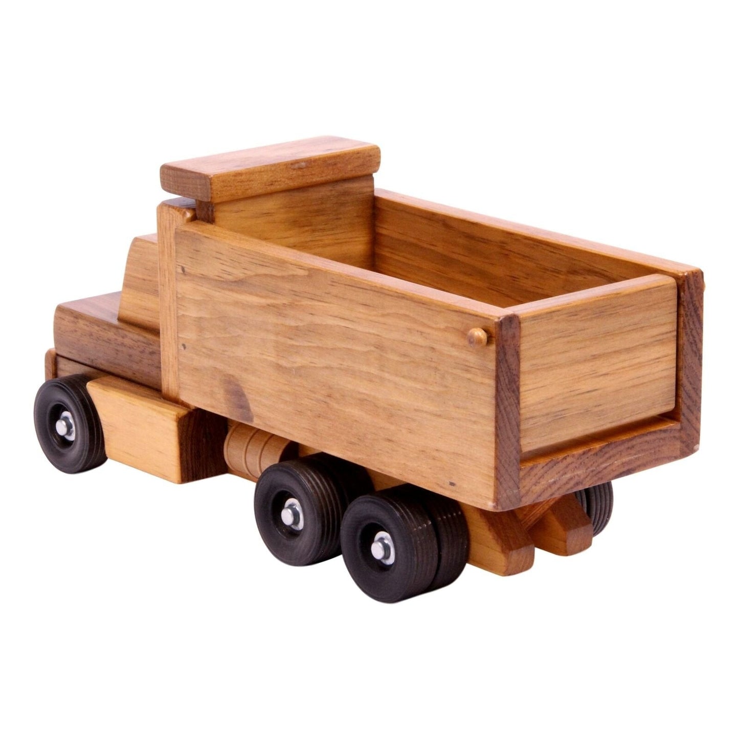 Amish-Made Wooden Toy Dump Truck, Kid-Safe Finish - Chickadees Wooden Toys